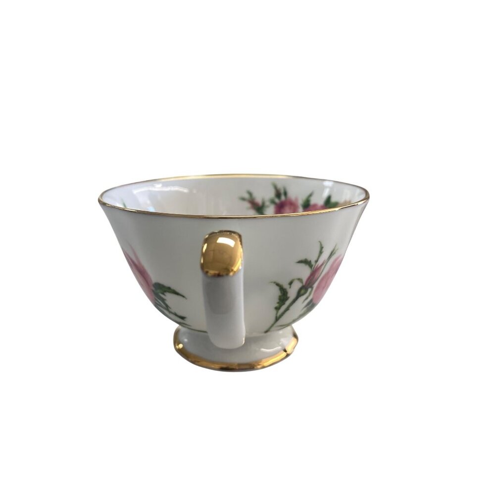 Vintage Avon Floral Bone China Tea Cup & Saucer Set Gold Trim 1991 Honor Society - Picture 5 of 11